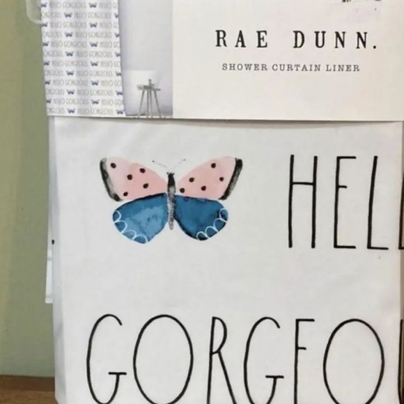 Rae Dunn Hello Gorgeous Shower Curtain Liner - Picture 3 of 5